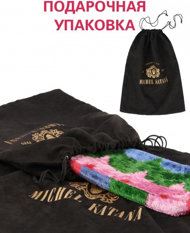 Шелковый (Бахмаль) Клатч-конверт-папка-косметичка FLORES VITA! "Цветы жизни!" THINY_FLORES VITA!